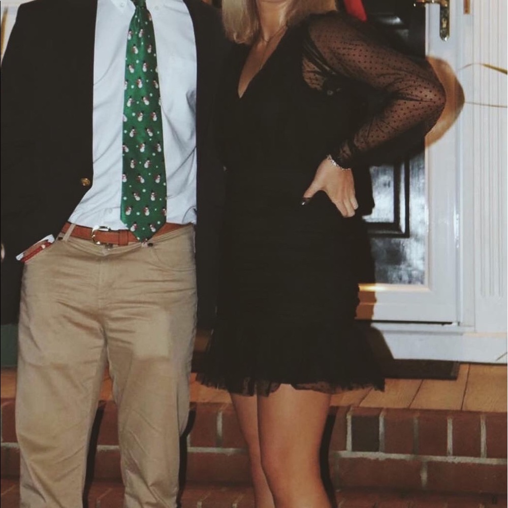 Black dot mesh dress